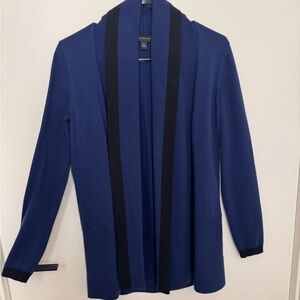 Ann Taylor Navy Cardigan with Black Accents